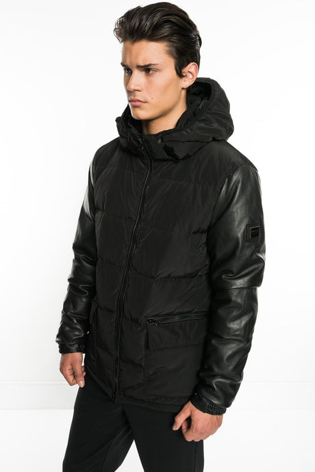 CHASE Down Parka with Leather Sleeves